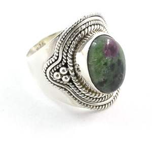 Venta al por mayor Ruby Zoisite anillo de piedra de joyería hecha a mano - Product Image 4