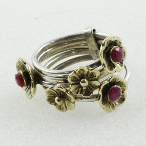 Bague empilable en argent sterling massif 925 avec pierres précieuses en rubis naturel-Réglage des griffes de qualité extrême pour mariage et anniversaire - Product Image 1