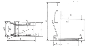Empileur manuel, palette de 1.2 tonnes, hauteur 1500mm, 2 pièces - Product Image 6