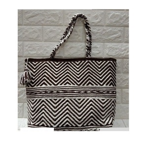 Elegante bolso de mensajero de tela de algodón para mujer bordado a la moda patrón de compras de oficina hilo decorado - Product Image 6
