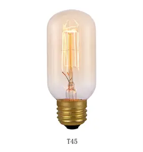 אדיסון אור הנורה 40 W בציר עתיק אור נורות Dimmable T45 E26/E27 צינורי סגנון הנורה עבור בית אור גופי דקורטיבי