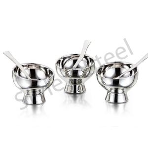 ชุดชามสเตนเลสสำหรับทำซุปข้าวไอศกรีมพร้อมช้อน - Product Image 1