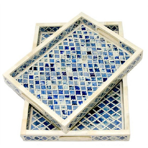Elegant Bone Inlay Serving Tray - Product Image 2