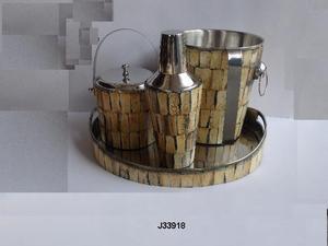 Coctelera de acero con mosaico de claxon, accesorios para Bar y Casa, esmalte natural - Product Image 3