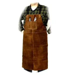 Premium Quality Leather Industrial Safety Heavy Duty Cleaning Tools Split Leather Welding Home Garden Apron for Welder Work