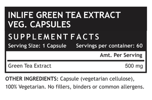 INLIFE 60 Cápsulas Vegetarianas Extracto de Té Verde 500 Mg Quemador de Grasa para Pérdida de Peso Antioxidante 50% Polifenoles para Mujeres Embarazadas - Product Image 2