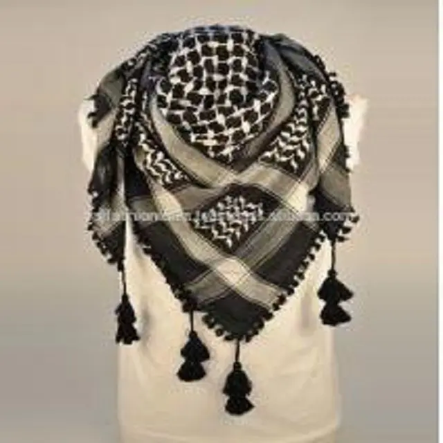 black and white palestinian scarf keffiyeh