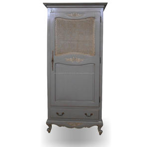 <b>Antique</b> Furniture - Vintage Rattan <b>Wardrobe</b> Furniture French Style. - Product Image 3
