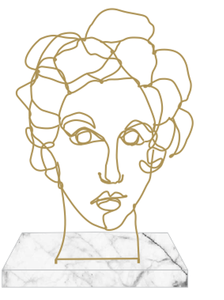 วัตถุหน้าลวดโลหะตกแต่งฐานหินอ่อนวัตถุศิลปะทำด้วยมือวัตถุใหม่ของใบหน้ามนุษย์ - Product Image 4