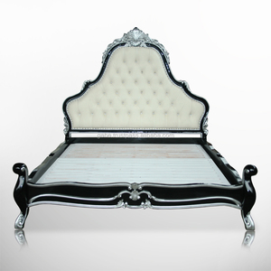 Lit gonflable de style coréen solide en bois doux noir argenté, meubles de maison - Product Image 2