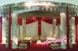 Alshwarya-Mandap de seis pilares para boda, decoración de cristal de fibra, nuevo estilo - Product Image 2