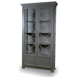 Francés de madera muebles estantería 2 puertas de vidrio - Product Image 1