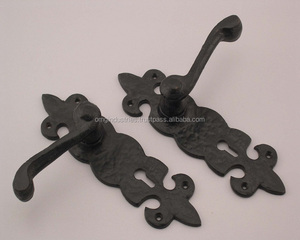 OMG Industries Modern Design Hammered Cast Iron Lever <b>Door</b> <b>Handle</b> <b>Black</b> Finish Window <b>Handle</b> for Bathroom Made Brass Apartments - Product Image 2