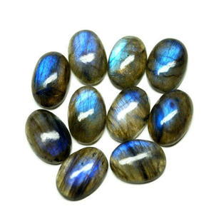 Magnifique bleu feu Labradorite lâche fabrication de pierres précieuses pour bijoux forme ovale Cabochon gros pierre de naissance utilisation pour pendentif - Product Image 1