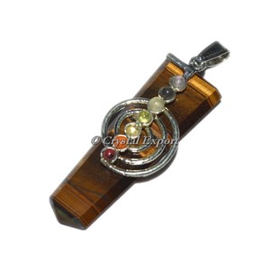 Colgante de Ojo de Tigre Plano en Forma de Lápiz - Product Image 1