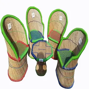 Juego de Sillas de Comedor de Bambú y Ratán Ecológicas para Cafetería, Jardín, Balcón, Terraza, Sillas de Exterior - Product Image 1