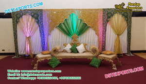 Telón de fondo para escenario de boda musulmana, cortina bordada para escenario de boda india, Mandap, a la venta - Product Image 5