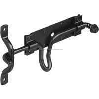 Pestillos de cerca de puerta de cierre automático de estilo rústico de OMG Industries, acabado en negro, cabeza de flecha, pestillo de puerta de pulgar, accesorios para puertas y ventanas