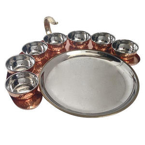 สแตนเลสสตีลชุดอาหารค่ำ Thali จาน,ชาม,แก้วและช้อน - Product Image 1