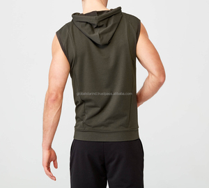 Custom Green Pullover Sleeveless Hoodie for Men With Custom <b>Design</b> And Custom Sizing - Product Image 3