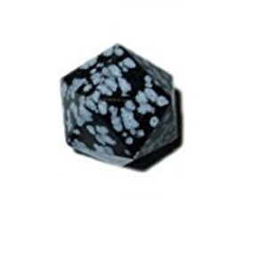 Cube de whisky en obsidienne flocon de neige de haute qualité, pierre sculptée en icosaèdre, pierre naturelle, cristal de guérison Reiki, pierre précieuse - Product Image 2