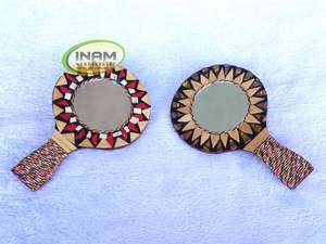 Juego de 2 Espejos de maquillaje artesanales decorativos hermosos y de diseñador completamente hechos a mano - Product Image 2