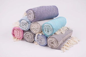 Serviettes turques Kasikci Pestemal, serviettes de hammam Turquie en gros - Couverture et serviette de plage / Couleur gris anthracite - Product Image 6