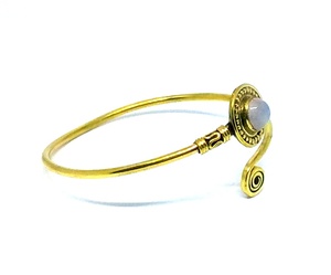 Gold Color Finish Rainbow <b>Moonstone</b> Cuff <b>Bracelet</b> Fashionable and Elegant Accessory - Product Image 2