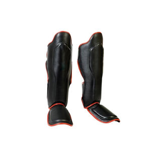 REEDOT SPORTS MMA Protège-tibias rembourrés en tissu élastique et cou-de-pied (paire) Meister Compact 0.5 livres Polyuréthane (PU) Toutes les tailles RDS - Product Image 1