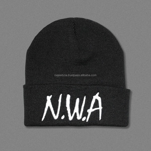 Winter Cheap Fashion Promotional Custom Woven Patch Knitted <b>Beanie</b> Hat - Product Image 2