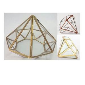 Elegante terrario decorativo de acero y vidrio - Product Image 1