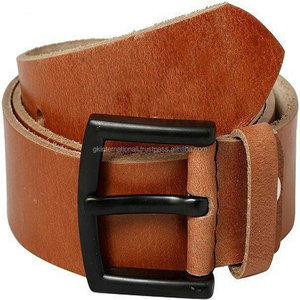 Harnais naturel de qualité supérieure en cuir de vachette pour hommes en cuir décontracté de haute qualité en cuir véritable ceinture en laiton massif boucle à ardillon unique - Product Image 1