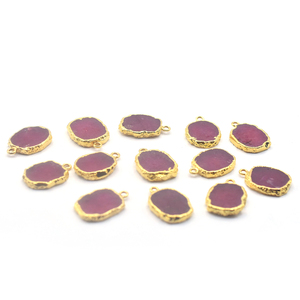 रूबी 18 करने के लिए 16 MM जमानत के साथ आयत आकार सोना मढ़वाया लटकन - Product Image 4