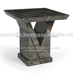Columna de pedestal de mármol negro/dorado elegante sólido pilares elegantes - Product Image 1