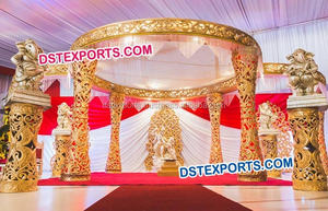 Mandapam doré ouvert pour mariage indien, dernier modèle, élégant et luxueux, à vendre en Australie pour événements - Product Image 5