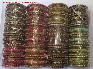 Bracelets indiens en velours pour femmes, boîte de bracelets multicolores, à la mode, nouvelle collection - Product Image 2