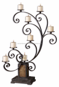 Portavelas de Metal, candelabros de hierro forjado/candelabro, decoración de boda ligera - Product Image 4