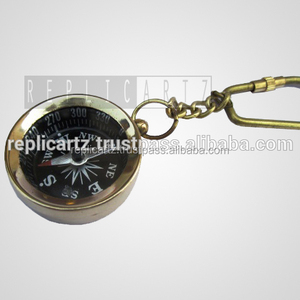 พวงกุญแจเข็มทิศทองเหลืองแข็งเดินเรือของขวัญที่ไม่ซ้ํากันพวงกุญแจทองเหลืองพวงกุญแจจักรยานของขวัญคริสต์มาส - Product Image 2