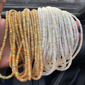 3mm 4mm Naturel Ethiopien Welo Opal Faceted Rondelle Gemstone Beads Strand De Wholesale Manufacturer Shop Online Dealer Prix - Product Image 1