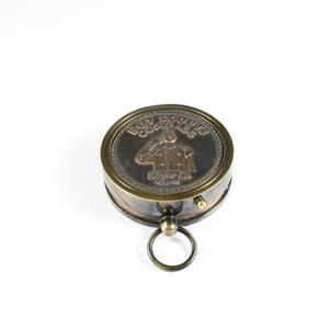 Brújula de latón con acabado antiguo para niños, brújula interior con Funda de cuero - Product Image 1