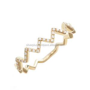 Anillo de compromiso de diamantes pavé clásico de oro amarillo de 14kt para bodas y aniversarios-joyería de fabricante al por mayor - Product Image 2