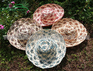 Vietnam hermoso sombrero de Sol de hoja de palma natural con cinta elegante sombrero de paja - Product Image 2