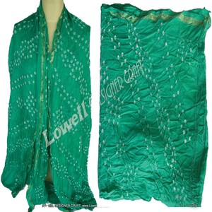 Lowellcraft Long Colorful Tie-Dye & Plain Style <b>Silk</b> <b>Scarf</b> for Girls Spring Season - Product Image 2