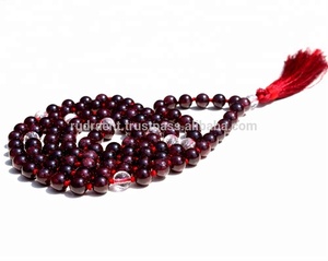 Mala de 108 cuentas de granate hecha a mano por artesano indio para colección de boutique, calidad premium, artesanía fina - Product Image 5