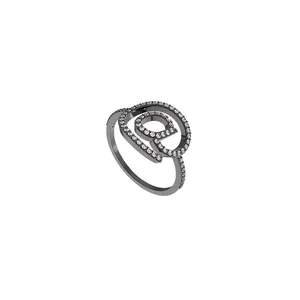 925 Sterling Silver at <b>Sign</b> Designer <b>Wedding</b> Gift Pave Diamond Ring Exporter - Product Image 1