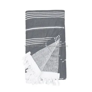 Serviette de plage à dos éponge-vente en gros serviette de plage de Collection éponge 100% coton bain turc