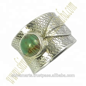 Beautiful Genuine Blue Copper <b>Turquoise</b> Gemstone <b>Ring</b> Handmade Fashion Silver Jewelry Eternity Vermeil <b>Rings</b> - Product Image 3
