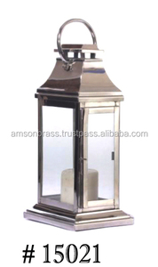 Bougeoirs design moderne pour la maison et la décoration Lanterne à bougie en fer fini bronze antique faite à la main - Product Image 4