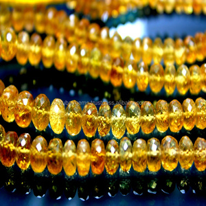 ธรรมชาติ Citrine Faceted Roundel 18นิ้วลูกปัดคุณภาพดี - Product Image 1