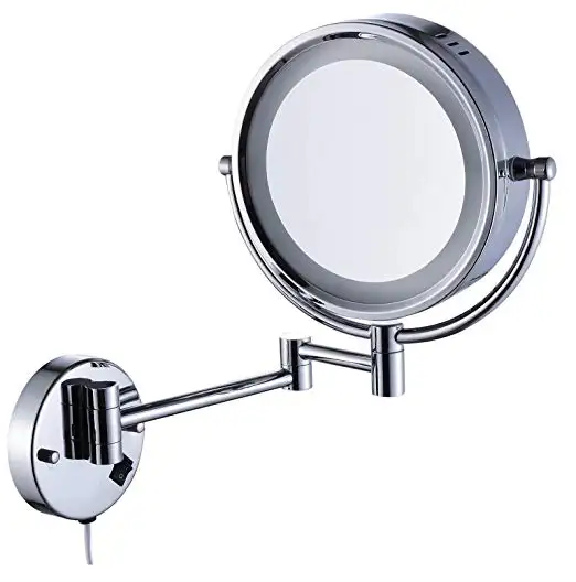 Round shape LED lighted makeup mirror